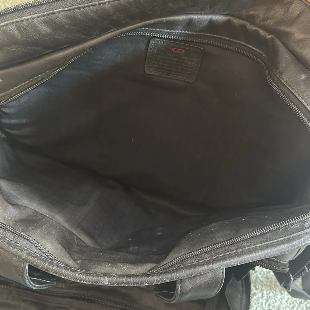 TUMI Genuine Leather Business Briefcase Laptop Bag Alpha T-Pass